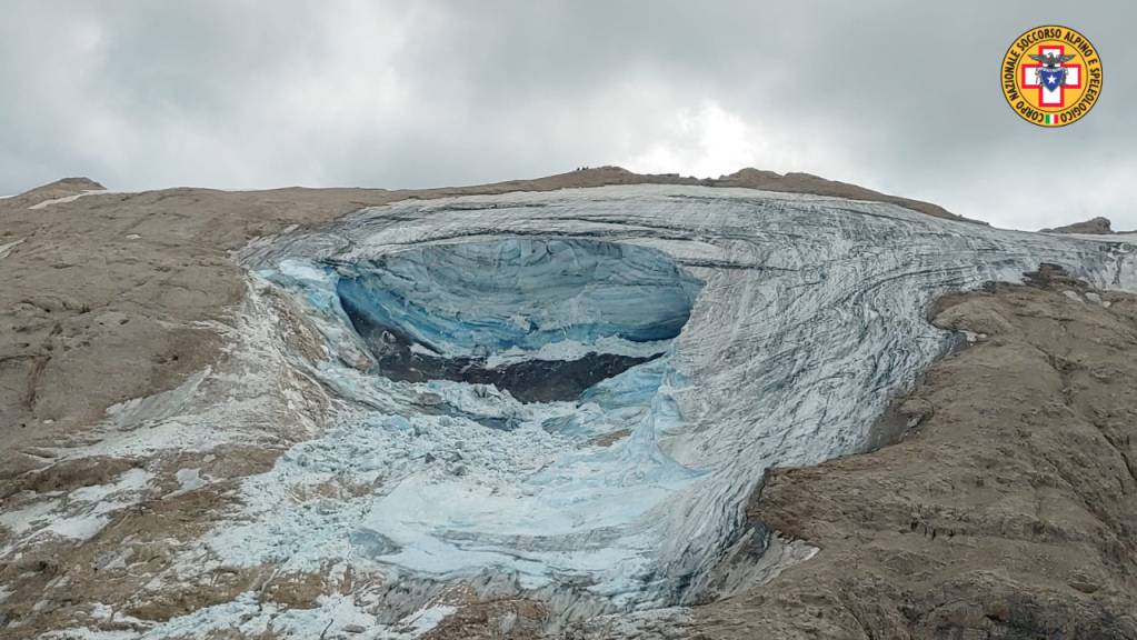 Bei einem massiven Gletscherbruch in Norditalien sind sechs Menschen ums Leben gekommen. Foto: Corpo Nazionale Soccorso Alpino e Speleologico/dpa