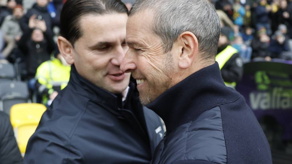 Die Trainer Mario Frick (rechts) Gerardo Seoane blicken einem weiteren Duell entgegen
