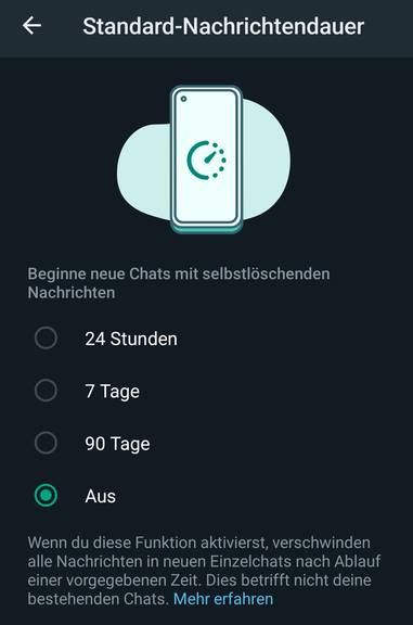 Nachrichtendauer Whatsapp