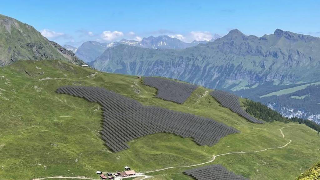 So hätte die Solaranlage auf dem Schiltgrat ausgesehen. (Visualisierung)