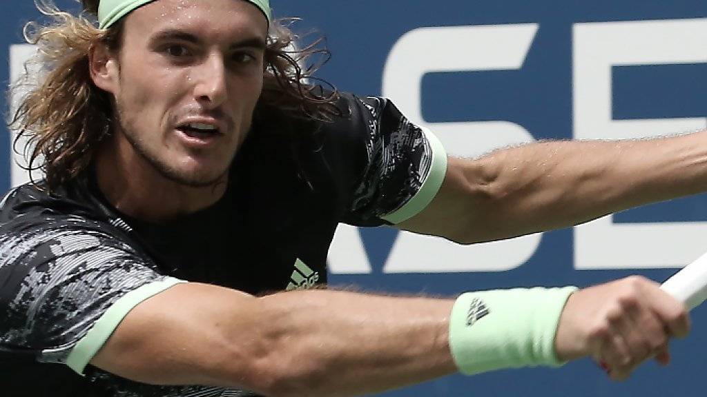 Vergeblich gestreckt: Stefanos Tsitsipas verabschiedete sich bereits in der 1. Runde vom US Open