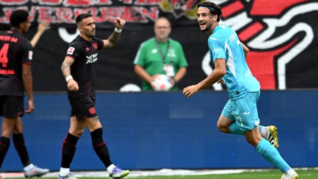 Der Neo-Hoffenheimer Leon Avdullahu jubelt über den 2:1-Sieg gegen Leverkusen