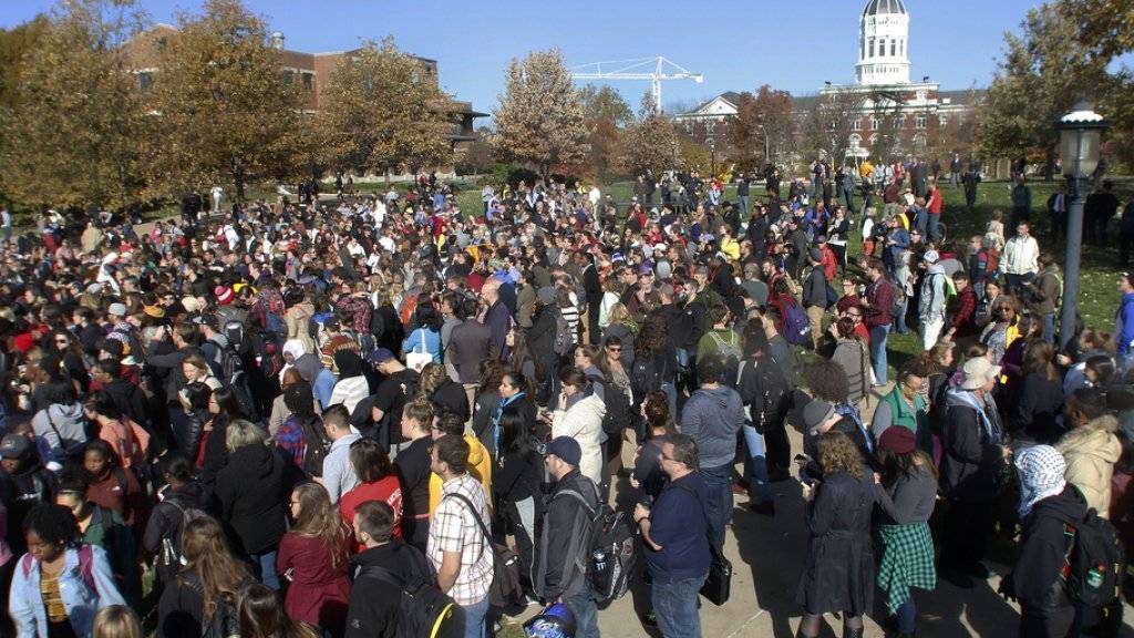 Studentenprotest gegen Rassendiskriminierung am Montag auf dem Campus der Universität Columbia.