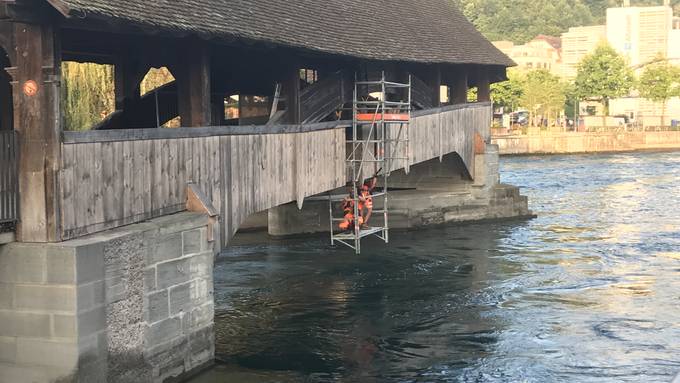 Unterhaltsarbeiten an Luzerner Spreuerbrücke wegen leichter Senkung