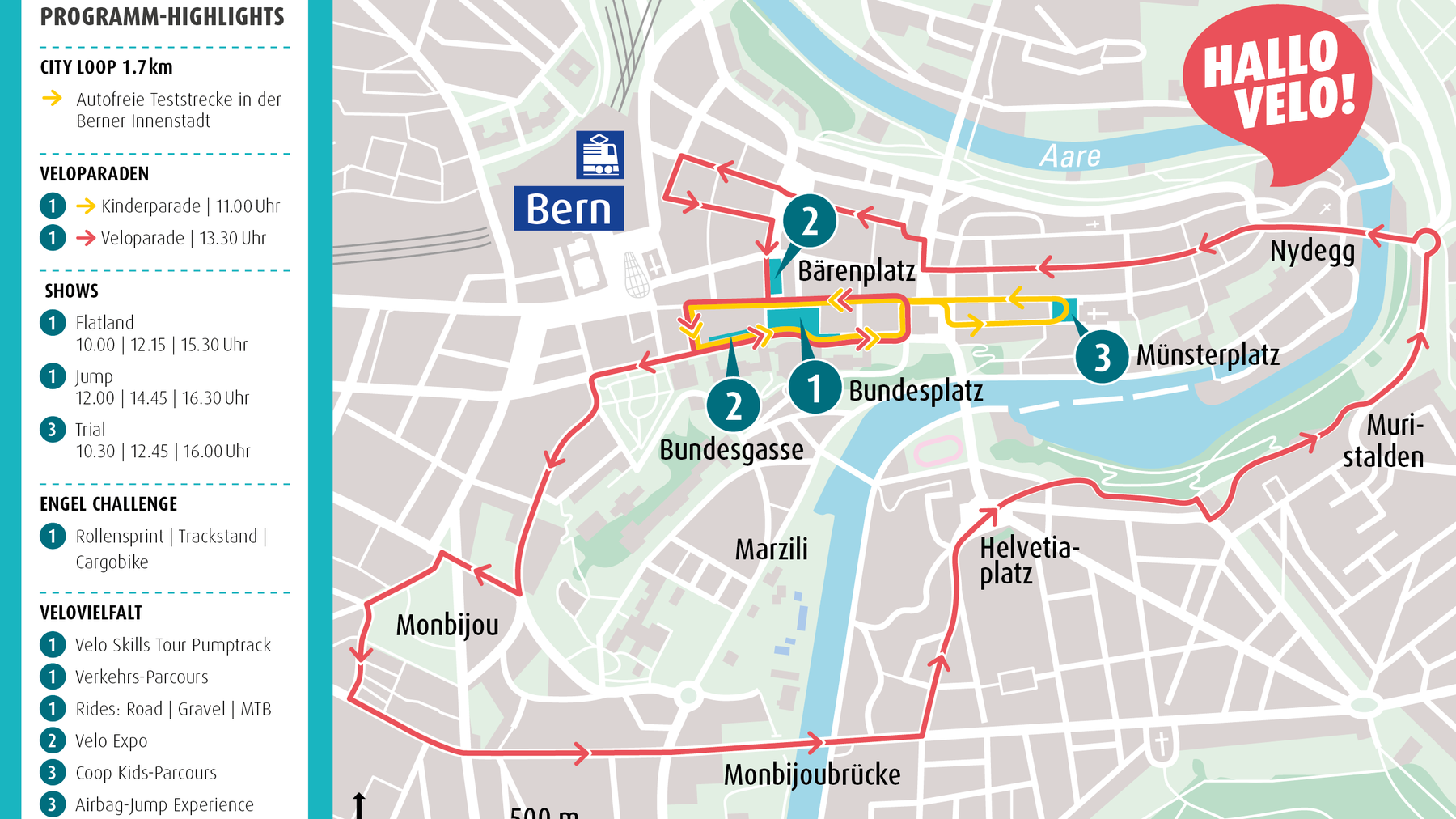 Das sind die Routen von «Hallo Velo».