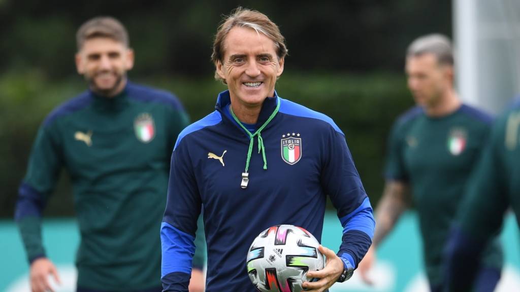 Vorfreude statt Nervosität: Italiens Trainer Roberto Mancini ist entspannt