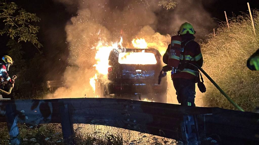 Mitten in der Nacht: Auto gerät in Arth während Fahrt in Brand