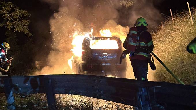 Mitten in der Nacht: Auto gerät in Arth während Fahrt in Brand