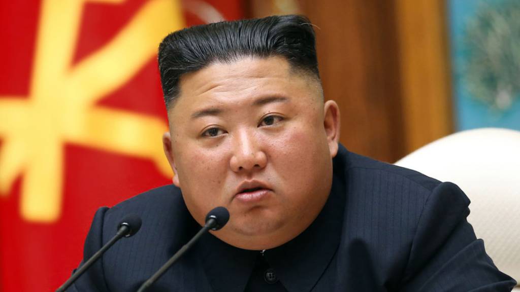  Auf diesem von der staatlichen nordkoreanischen Nachrichtenagentur KCNA am 12.04.2020 zur Verfügung gestellte Foto nimmt der nordkoreanische Staatschef Kim Jong Un an einem Treffen der regierenden Arbeiterpartei Koreas in Pjöngjang teil.