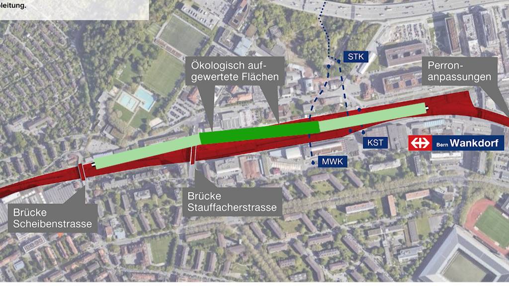 Baustellenbesuch «Entflechtung Wylerfeld»: Bald fahren Züge Richtung Bhf Bern auf zwei Etagen