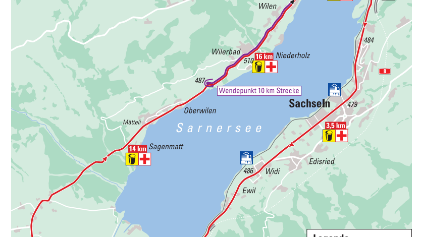 Der Switzerland Marathon Light führt um den Sarnersee.
