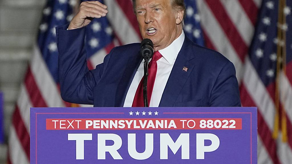 Donald Trump bei einer Wahlkampfveranstaltung in Pennsylvania. Foto: Sue Ogrocki/AP/dpa