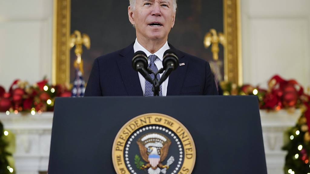 US-Präsident Joe Biden spricht im Weißen Haus. Foto: Evan Vucci/AP/dpa