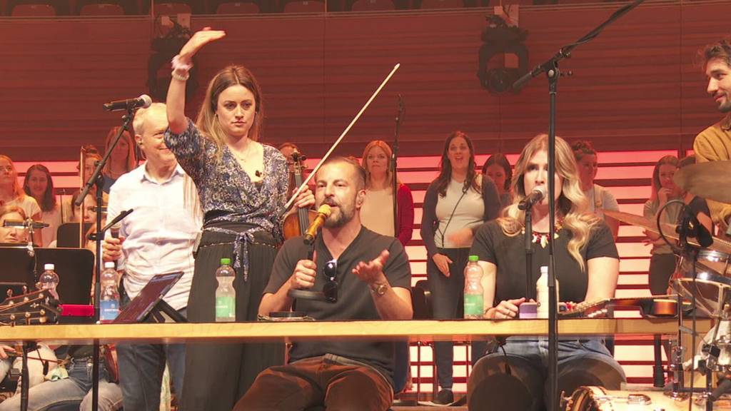 So bereitete sich Bligg und Orchester auf den gemeinsamen Auftritt vor