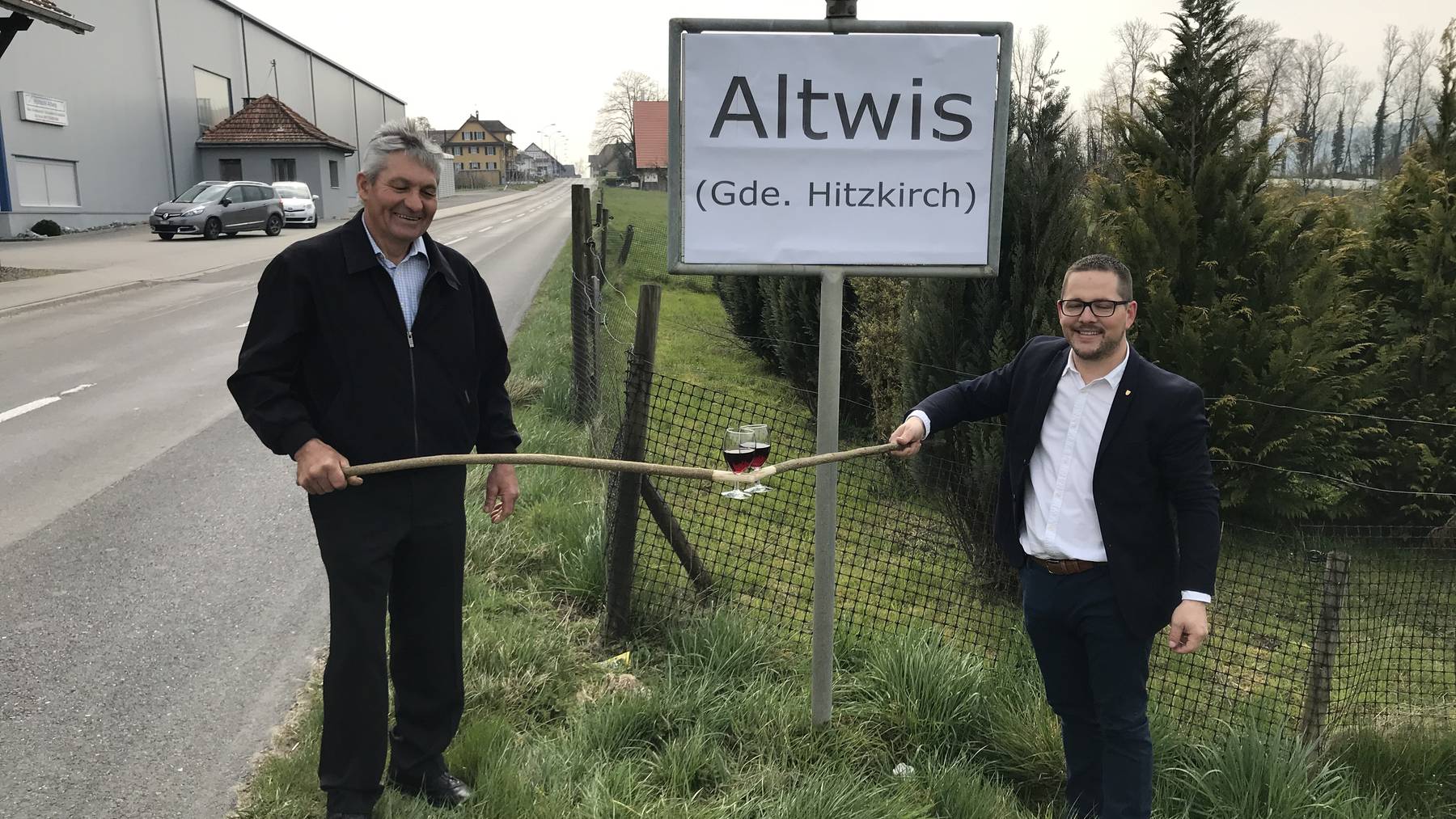 Hans Elmiger, Gemeindepräsident Altwis und David Affentranger, Gemeindepräsident Hitzkirch