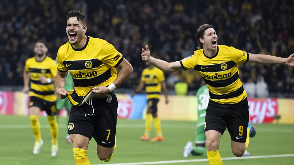 Young Boys celebrate their qualification to the Champions League group stage.