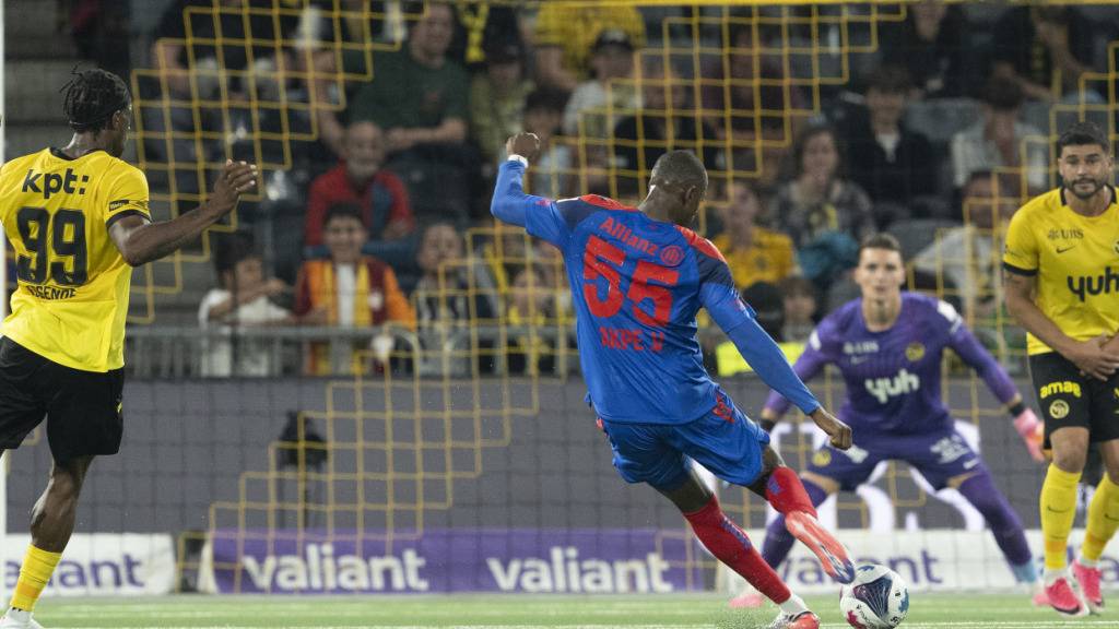 Basles Verteidiger Akpe Victory auf dem Weg zum 3:3