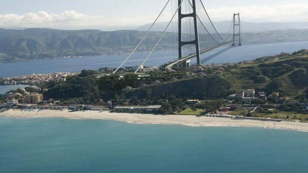 Die Mittelspannweite der Brücke - also der Teil, der ohne Stützpfeiler auskommt - soll 3,3 Kilometer lang werden, ein Weltrekord. (Computerbild)