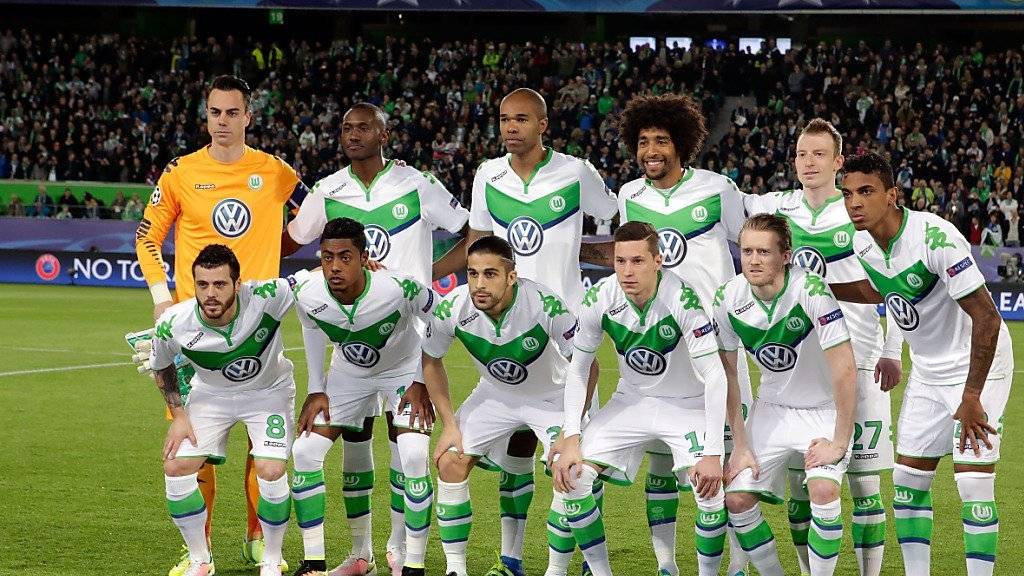 Das Wolfsburger Team vor dem Viertelfinal-Hinspiel der Champions League gegen Real Madrid
