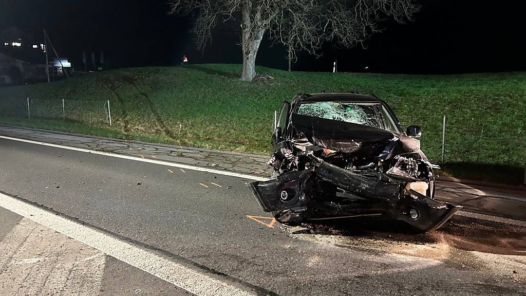 Ein 73-Jähriger Autofahrer stirbt bei einer Kollision mit einem anderen Auto auf der A8 bei Kägiswil OW.