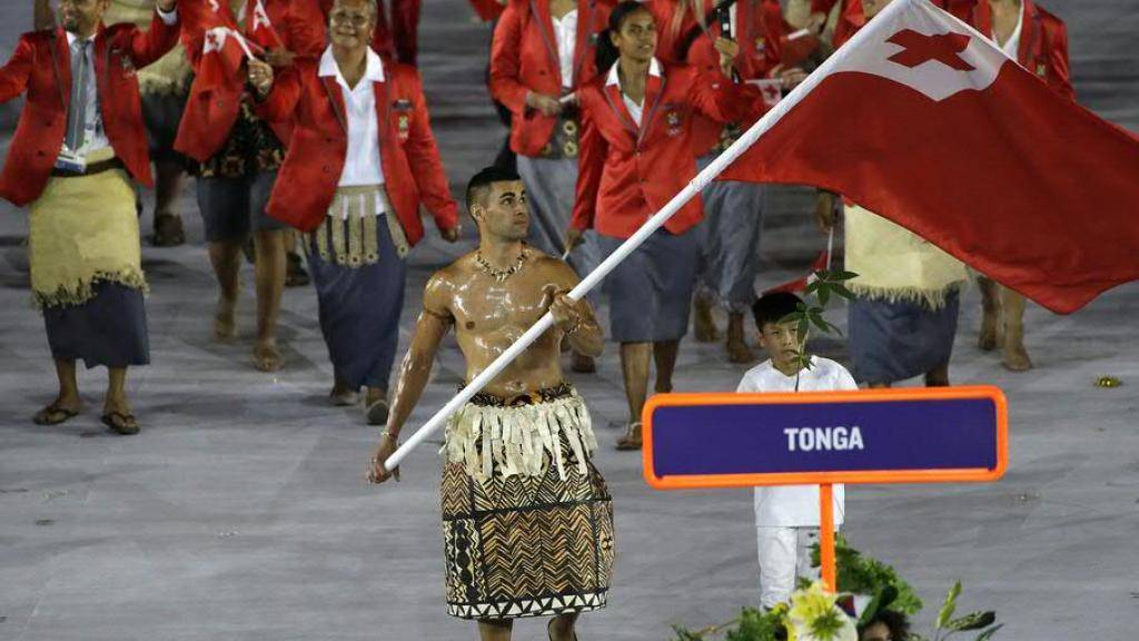 Gehören zu den Delegationen, die kostenlos ausgerüstet wurden: die Athleten aus dem Inselstaat Tonga. Sie treten in Bogenschiessen, Taekwondo und Schwimmen an
