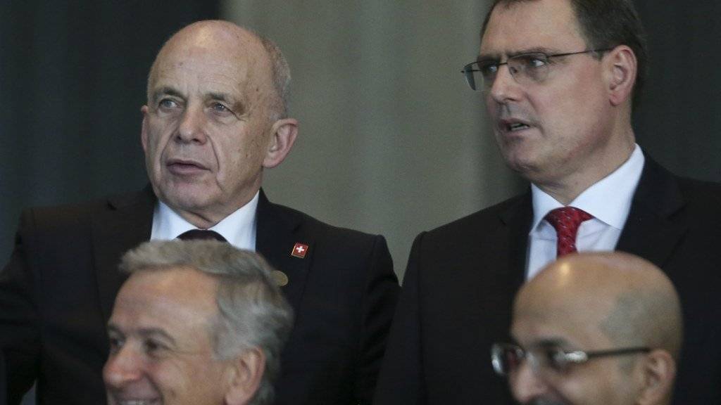 Bundesrat Ueli Maurer (links) und Nationalbank-Chef Thomas Jordan vertraten die Schweiz beim Treffen der G20-Finanzminister in Buenos Aires.