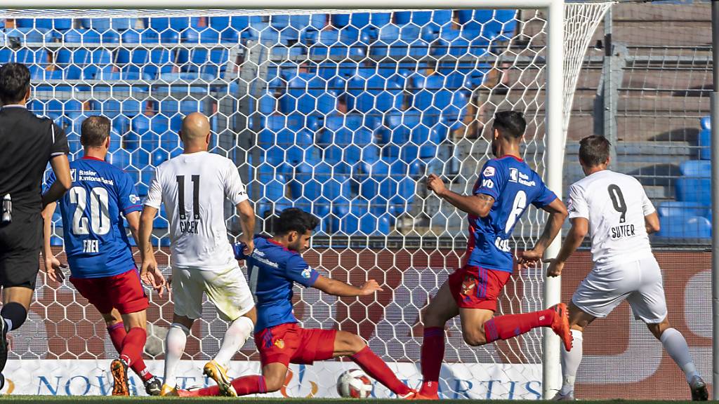 Manuel Sutter erzielt den ersten Treffer für Vaduz in der Super League nach dreijähriger Absenz der Liechtensteiner
