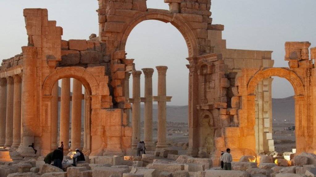 Sicht auf die antike Stadt Palmyra.