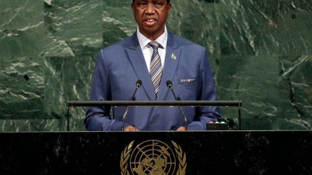 ARCHIV - Sambias Ex-Präsident Edgar Lungu ist im Alter von 68 Jahren gestorben. Foto: Richard Drew/AP/dpa