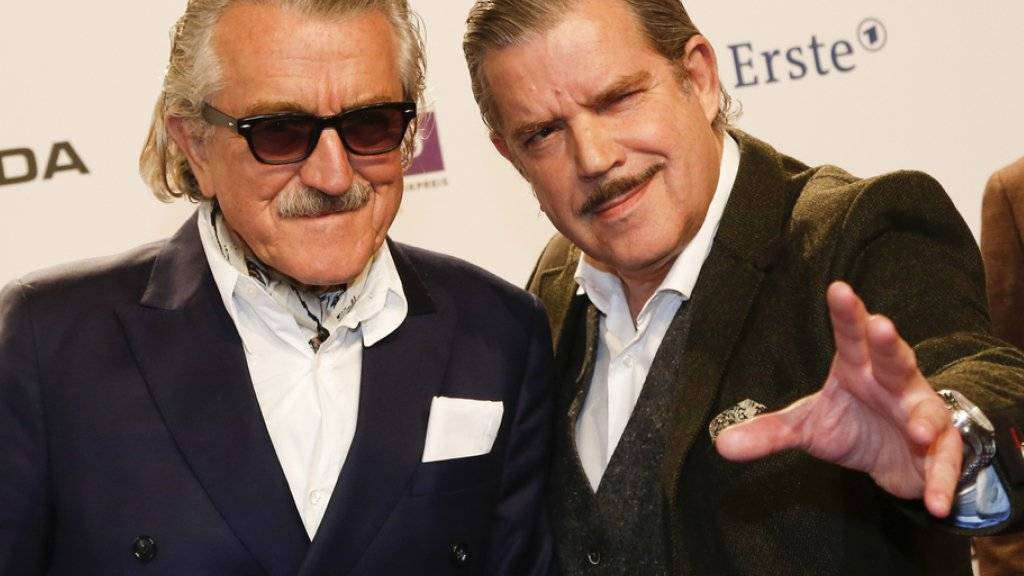Dieter Meier (l.) und Boris Blank vom Elektro-Pop-Duo Yello treten Ende 2017 nach fast 40-jähriger Bandgeschichte erstmals in der Schweiz auf. (Archivbild)