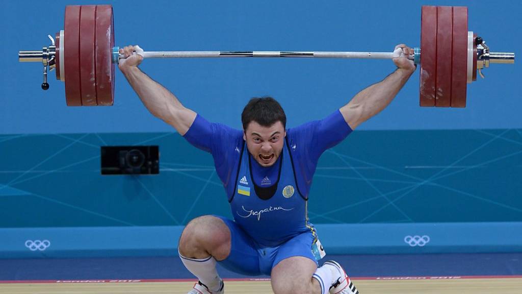 Gewichtheber Alexej Torochti bei den Olympischen Spielen in London im August 2012