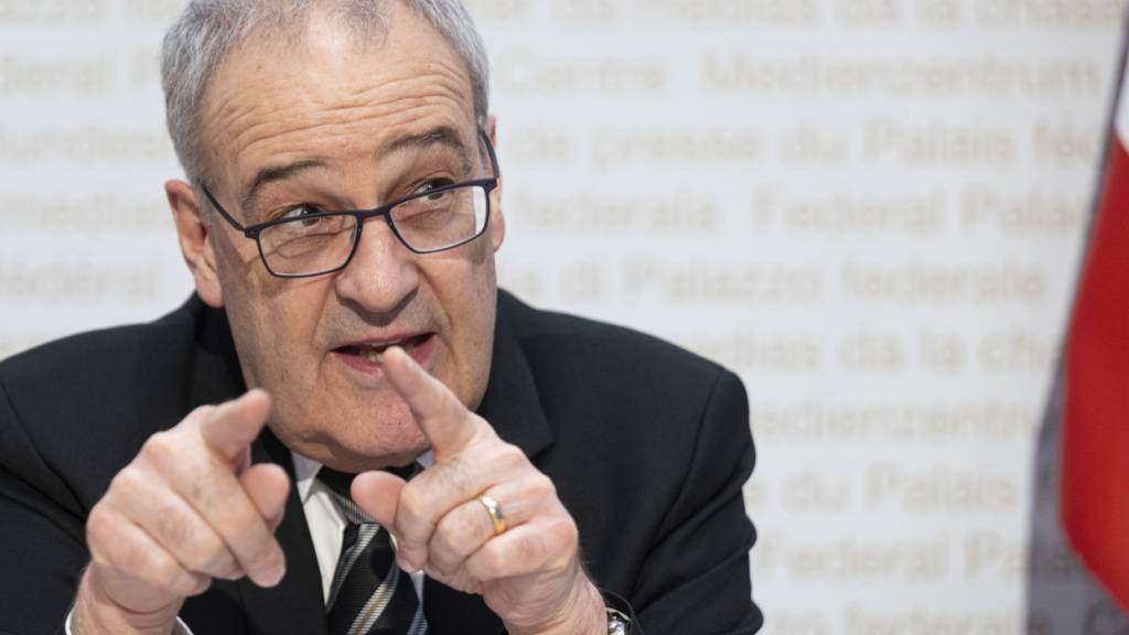 Landwirtschaftsminister und Bundespräsident Guy Parmelin stellt vor den Medien in Bern die Leitsätze für die Agrarpolitik ab 2030 vor.