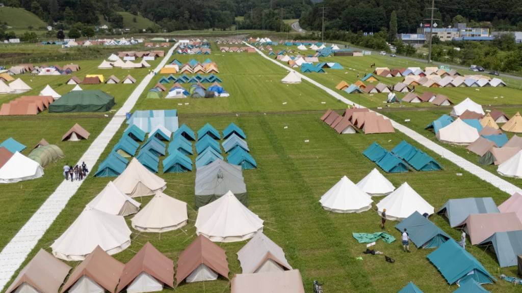 Die Zeltstadt in Wettingen errichteten 700 Freiwillige.