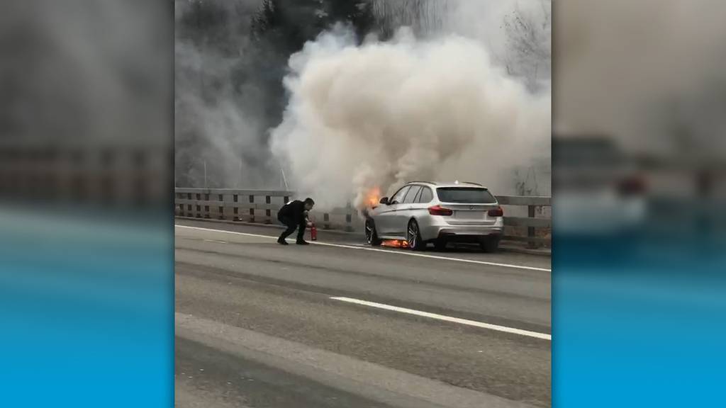 Fahrzeug fängt auf A1 Feuer – Ursache noch unklar