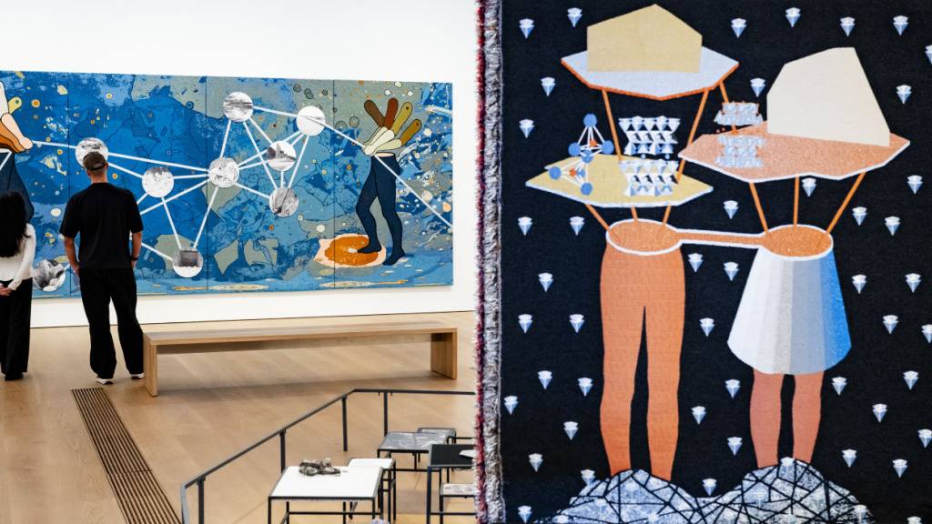 In ihren Werken fragt die Künstlerin Otobong Nkanga oft nach der Beziehung von Körper und Boden. Zu sehen ist dies in der Ausstellung «I dreamt of you in colours».