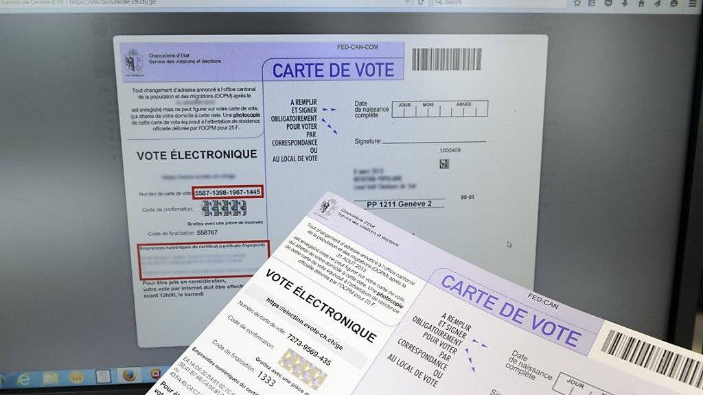 In Basel können im Juni erstmals in der Schweiz Menschen mit Behinderung elektronisch abstimmen. Im Bild elektronische Wahlunterlagen aus dem Kanton Genf. (Archivbild)