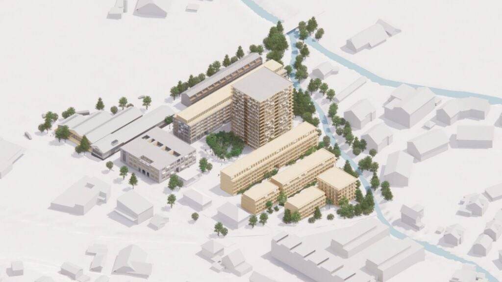 Die geplante Überbauung in einer Visualisierung.