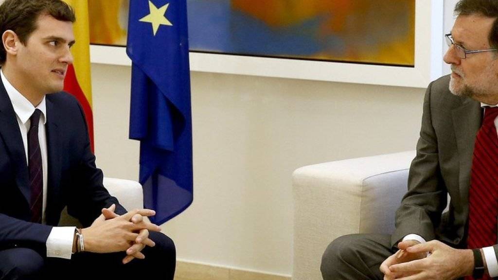 Mariano Rajoy (rechts) und Albert Rivera am Montag bei ihrem Treffen in Madrid.