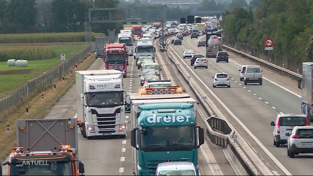 10 km Stau auf A1 wegen ausgelaufener Gülle