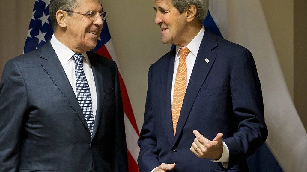 Der russische Aussenminister Lawrow (links) und US-Aussenminister Kerry in Zürich.