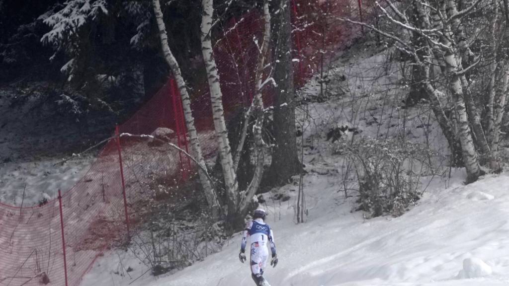 Atle Lie McGrath wollte nach dem Einfädler im zweiten Slalomlauf einfach nur weg in den Wald