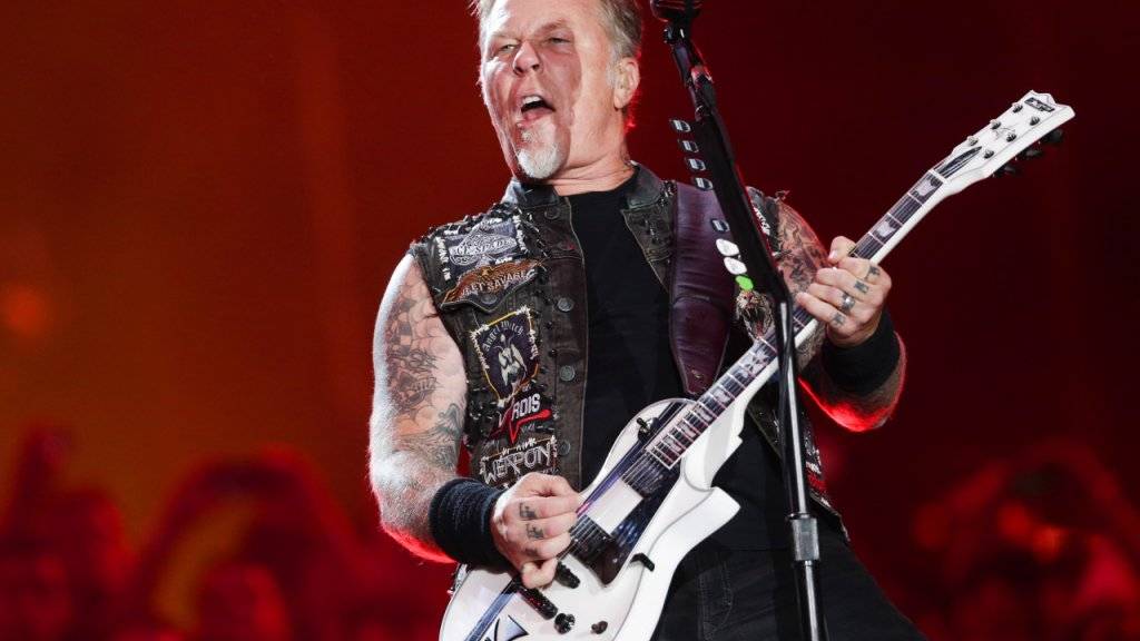 James Hetfield von Metallica. Seine Band gehört zusammen mit Kendrick Lamar, Rihanna, Major Lazer und Selena Gomez zu den Headlinern des 2016 Global Citizen Festival am 24. September im Central Pèark in New York.