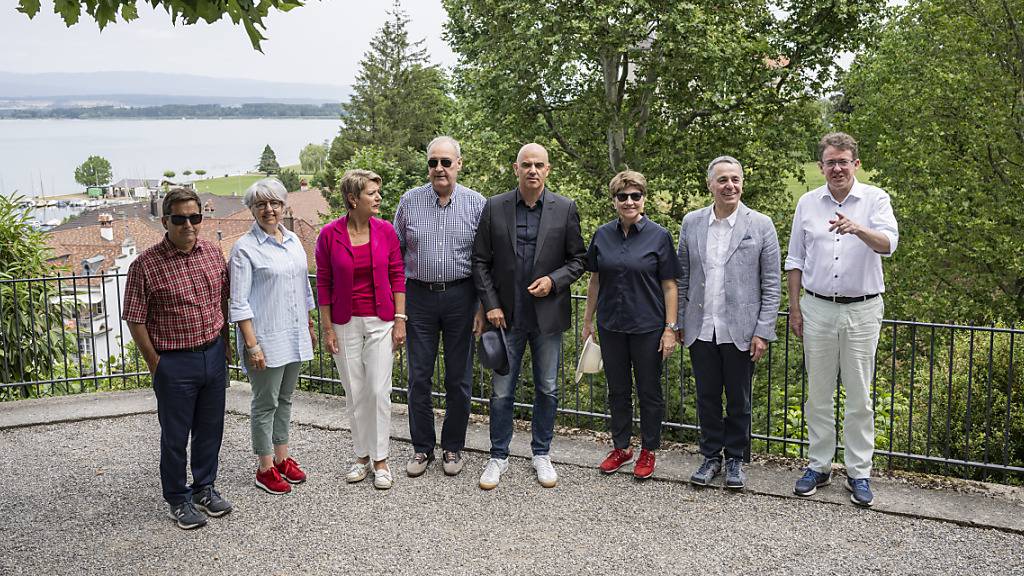 Vor ihren privaten Ferien genossen die Mitglieder des Bundesrates anlässlich der traditionellen Bundesratsreise Ende Juni auf Einladung von Bundespräsident Berset einen Ausflug ins Freiburgerland. (Archivbild)