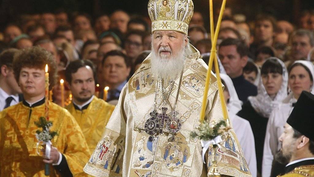 Patriarch Kirill während der orthodoxen Weihnachtsfeier Anfang Januar in Moskau