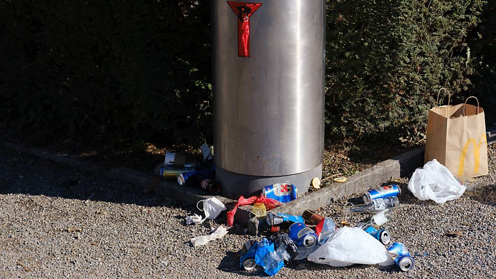 In der Stadt Winterthur wird zu viel Haushaltkehricht in öffentlichen Abfalleimern entsorgt. Eine neue Plakatkampagne soll Abhilfe schaffen. (Symbolbild)