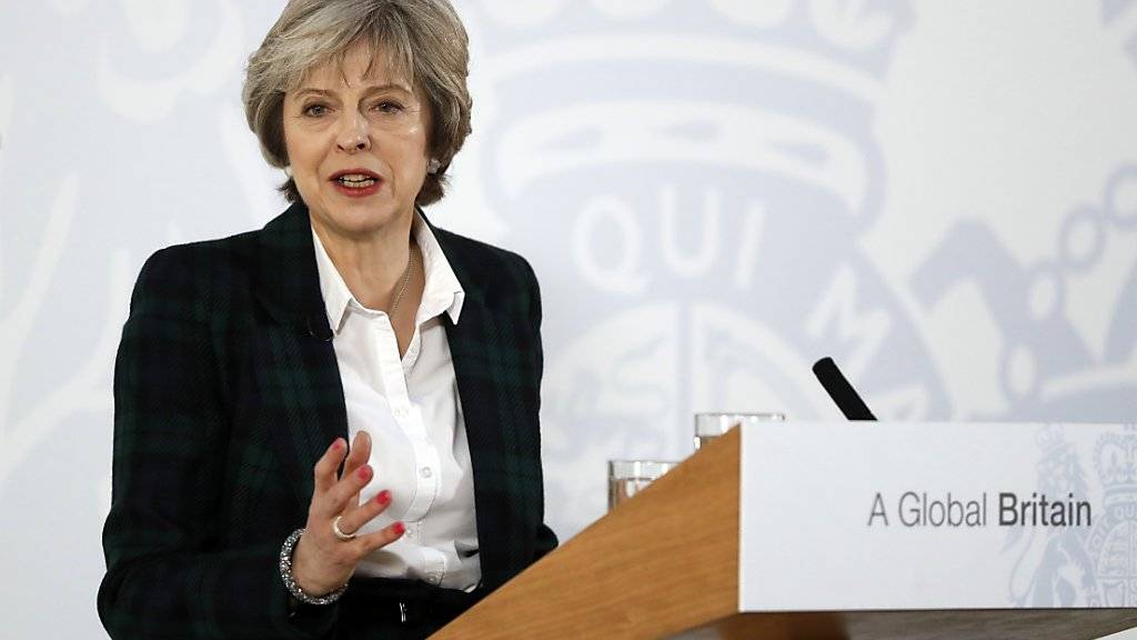 Die britische Regierungschefin Theresa May umreisst den EU-Ausstiegsplan