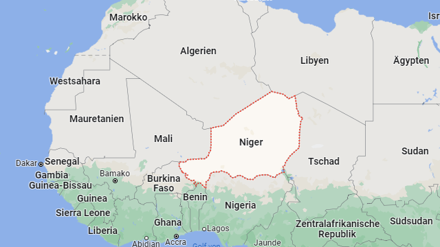 Niger ist ein westafrikanisches Land, das unter anderem an Algerien, Libyen, Tschad und Burkina Faso grenzt.