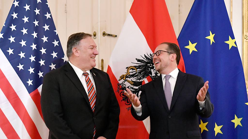 US-Außenminister Mike Pompeo wurde in Wien von seinem österreichischen Amtskollegen Alexander Schallenberg empfangen. Foto: Roland Schlager/APA/dpa