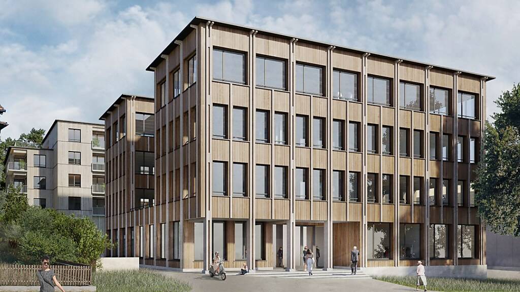 So soll das neue Gemeindehaus in Hünenberg dereinst aussehen.