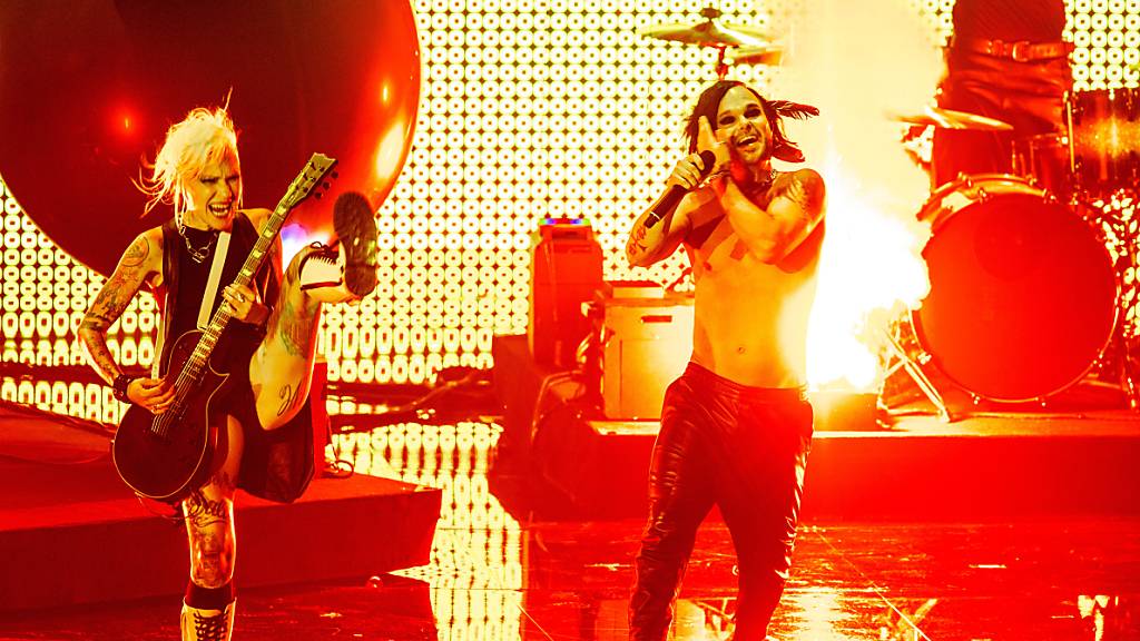 The Rasmus aus Finnland mit dem Titel «Jezebel» bei der Generalprobe für das zweite Halbfinale beim Eurovision Song Contest (ESC).
